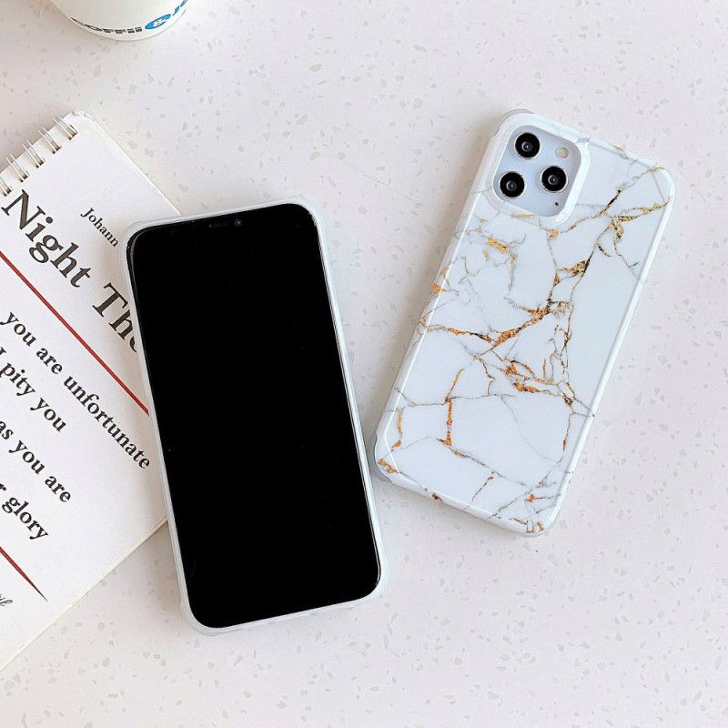 Hülle iPhone 11 Pro Max Weiß Handyhülle Verstärkte Ecken Im Marmorstil
