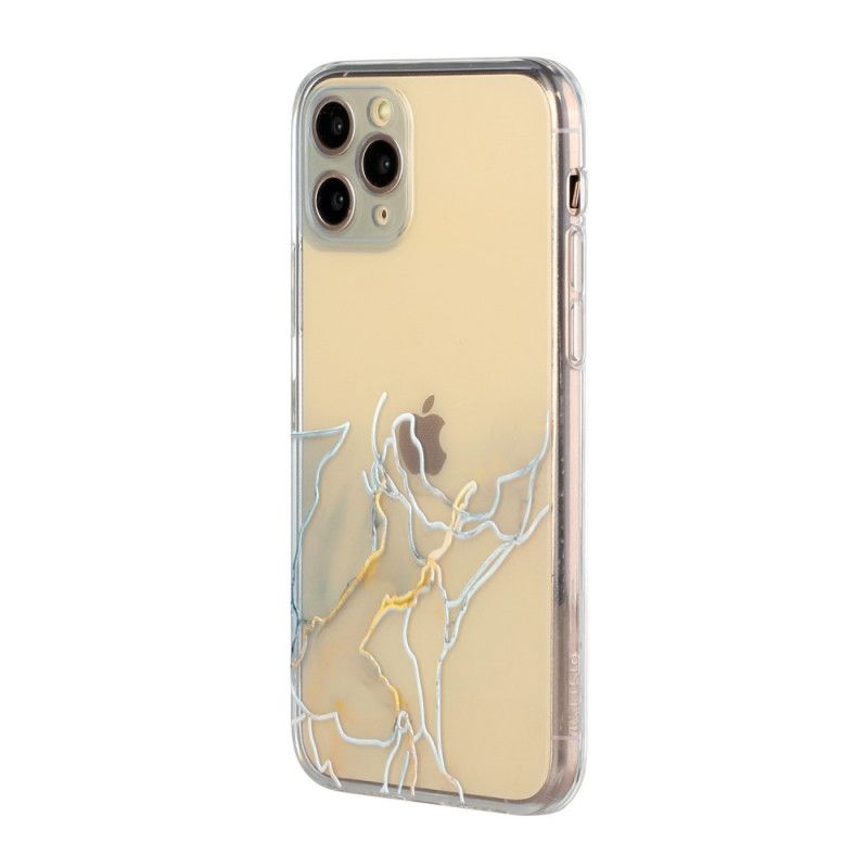 Hülle iPhone 11 Pro Max Weiß Künstlerisches Flexibles Silikon