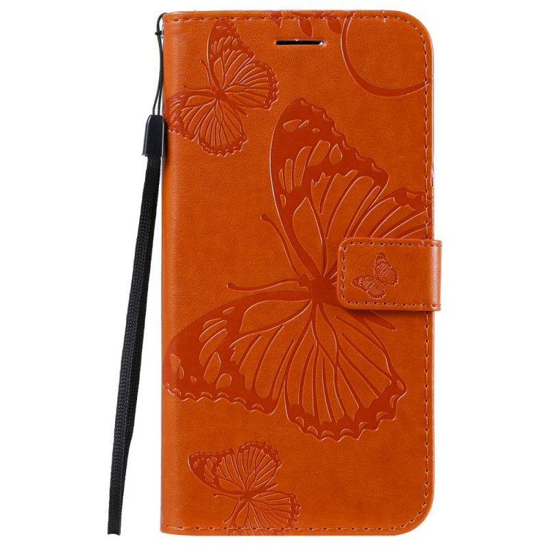 Lederhüllen iPhone 11 Pro Max Orange Riesige Tanga-Schmetterlinge