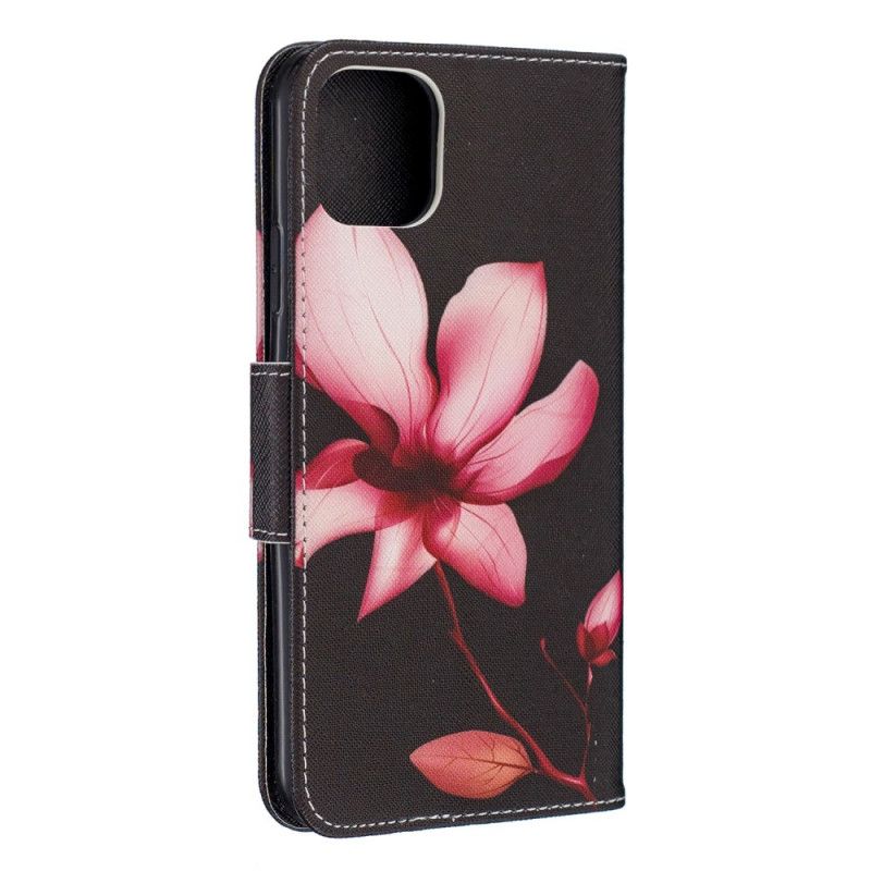 Lederhüllen iPhone 11 Pro Max Rosa Blume