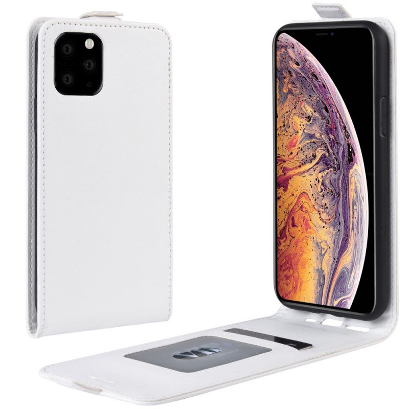 Lederhüllen iPhone 11 Pro Max Schwarz Faltbarer Ledereffekt