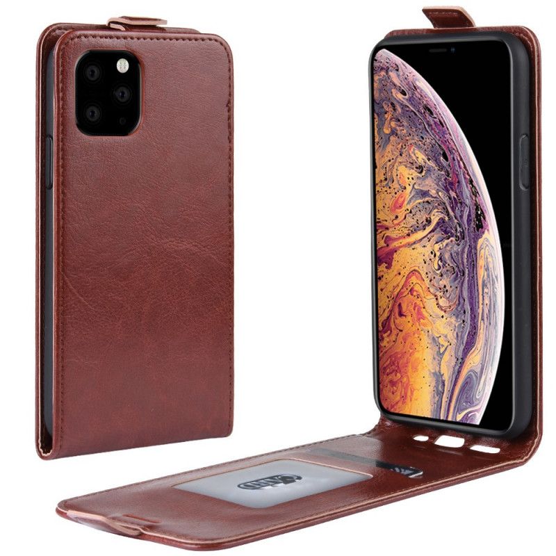 Lederhüllen iPhone 11 Pro Max Schwarz Faltbarer Ledereffekt