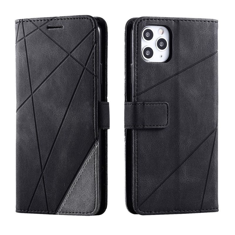 Lederhüllen iPhone 11 Pro Max Schwarz Vintage Diamant-Kunstleder