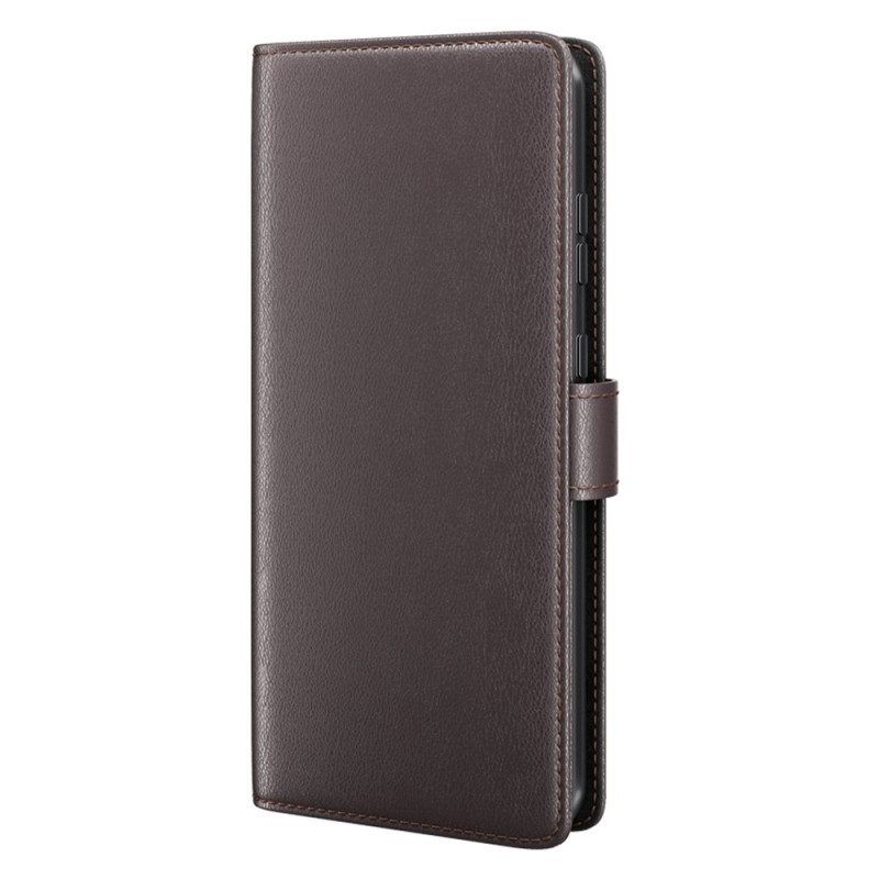 Flip Case Für Xiaomi Redmi Note 12 5G Echtes Leder