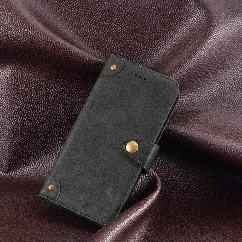 Flip Case Für Xiaomi Redmi Note 12 5G Magnetischer Knopf
