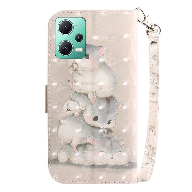 Flip Case Für Xiaomi Redmi Note 12 5G Mit Kordel Tanga-eichhörnchen