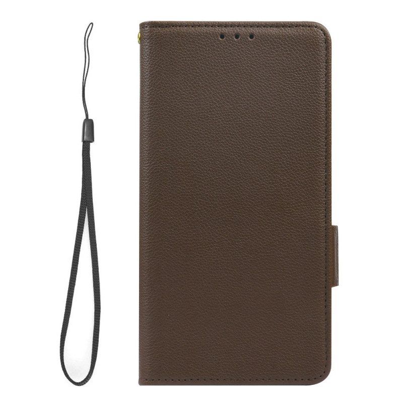 Flip Case Für Xiaomi Redmi Note 12 5G Ultrafeiner Litschi-stil