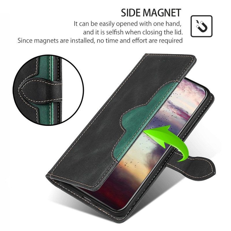 Flip Case Für Xiaomi Redmi Note 12 5G Zweifarbiges Blumenmuster