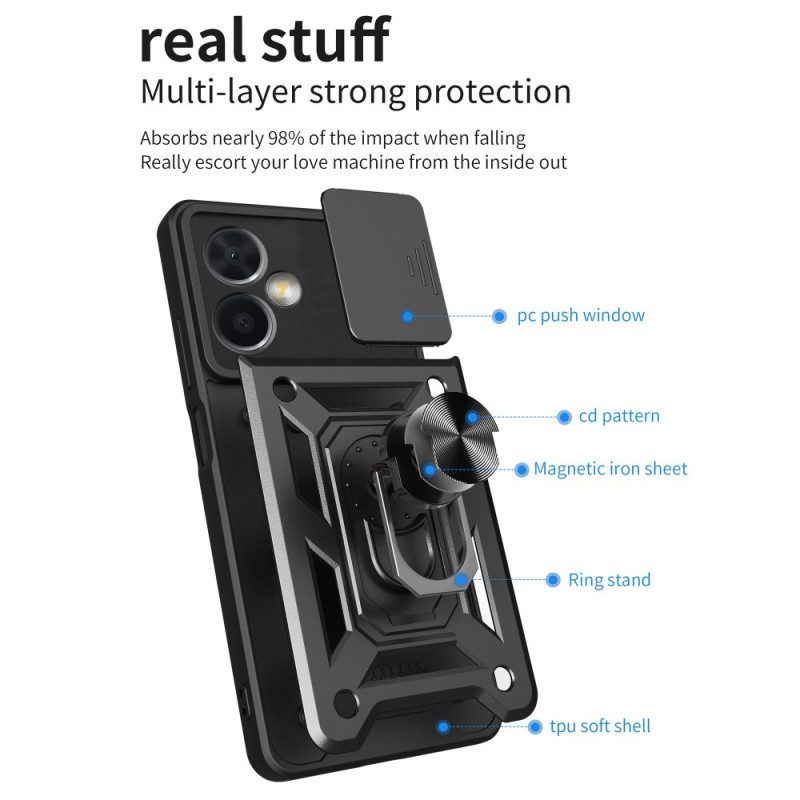 Hülle Für Xiaomi Redmi Note 12 5G Kameraabdeckung Und Ständer