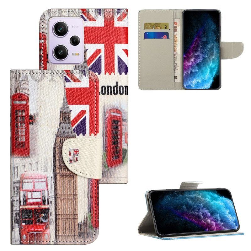Lederhüllen Für Xiaomi Redmi Note 12 5G Londoner Leben