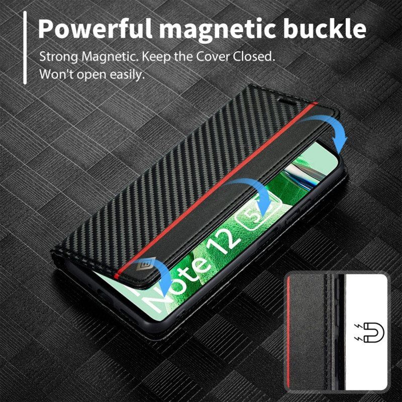 Schutzhülle Für Xiaomi Redmi Note 12 5G Flip Case Kohlefaser Lc.imeeke