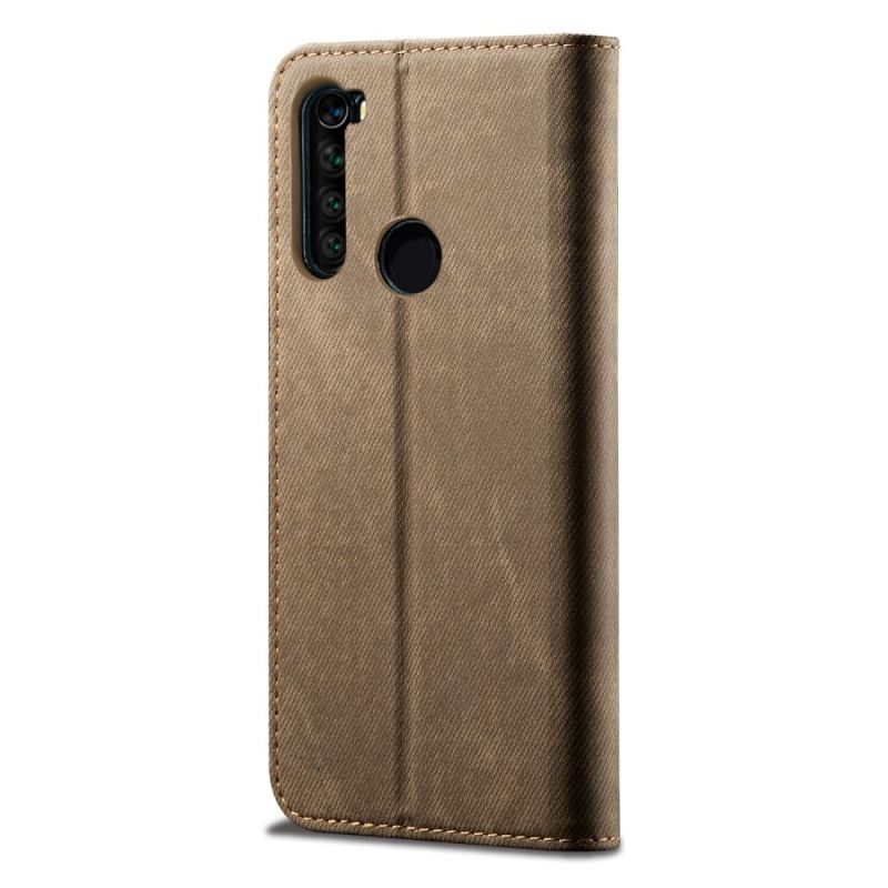 Flip Case Xiaomi Redmi Note 8 Kaffee Jeansstoff