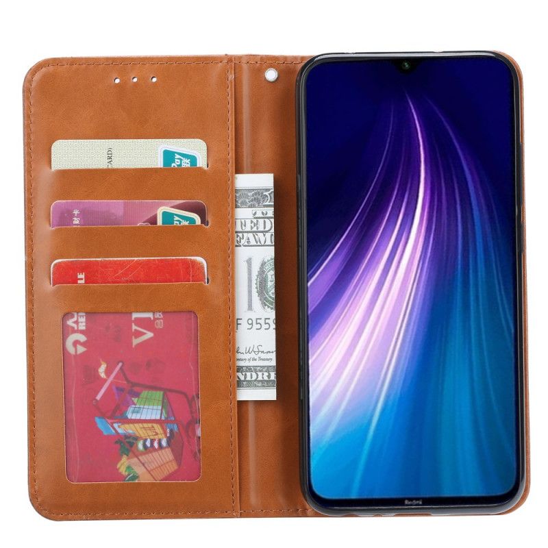 Flip Case Xiaomi Redmi Note 8 Schwarz Kartenhalter Aus Kunstleder