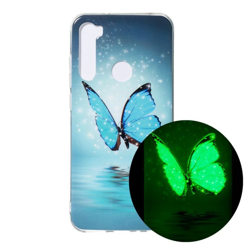 Hülle Xiaomi Redmi Note 8 Fluoreszierender Blauer Schmetterling