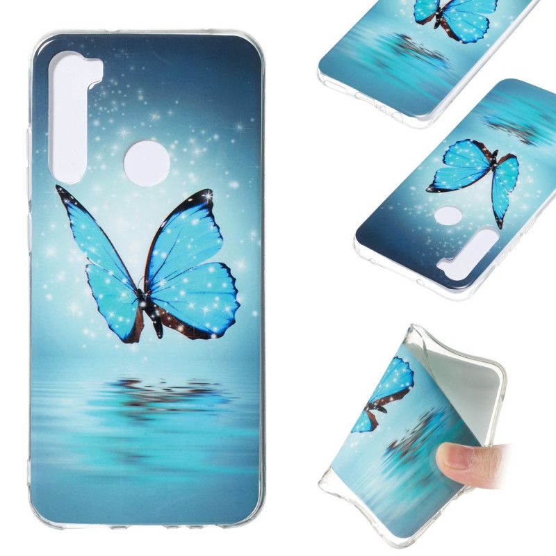 Hülle Xiaomi Redmi Note 8 Fluoreszierender Blauer Schmetterling