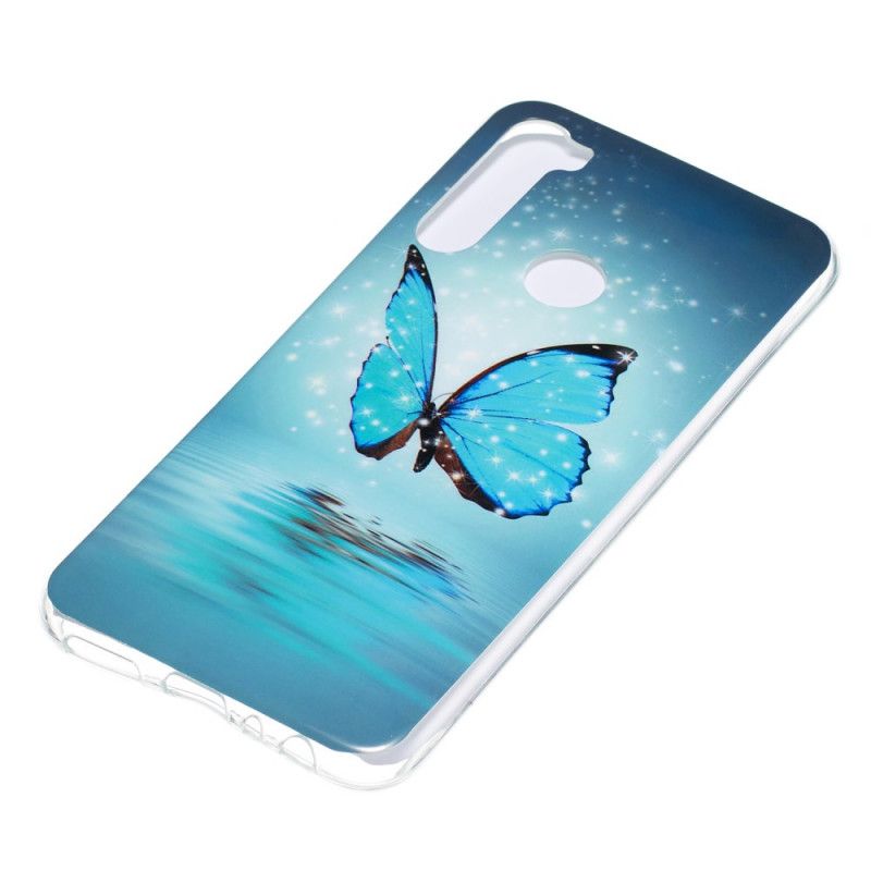 Hülle Xiaomi Redmi Note 8 Fluoreszierender Blauer Schmetterling