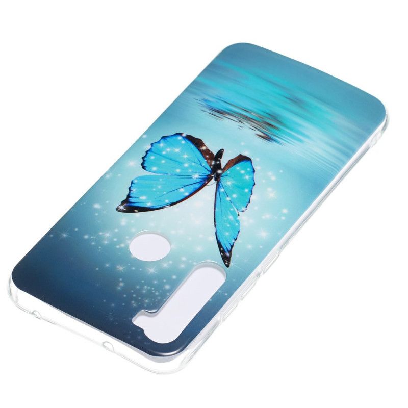Hülle Xiaomi Redmi Note 8 Fluoreszierender Blauer Schmetterling