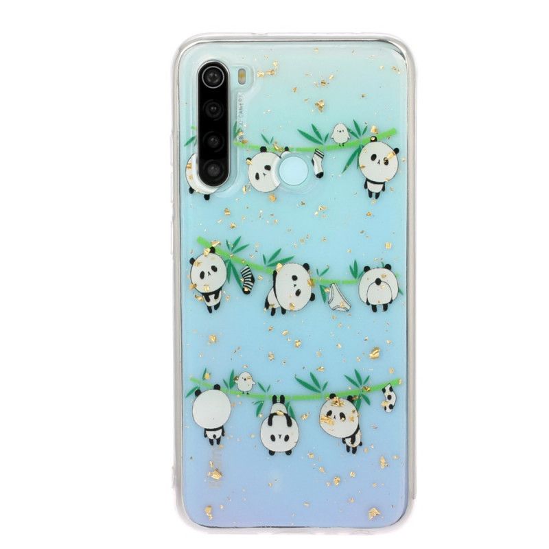 Hülle Xiaomi Redmi Note 8 Handyhülle Pandas Auf Der Wäscheleine