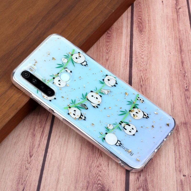 Hülle Xiaomi Redmi Note 8 Handyhülle Pandas Auf Der Wäscheleine