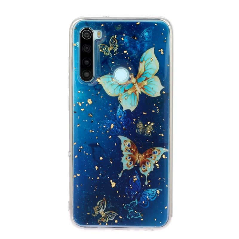 Hülle Xiaomi Redmi Note 8 Handyhülle Schmetterlinge Und Glitzer
