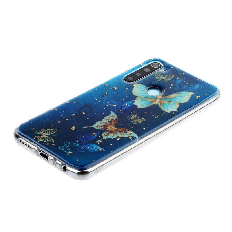 Hülle Xiaomi Redmi Note 8 Handyhülle Schmetterlinge Und Glitzer