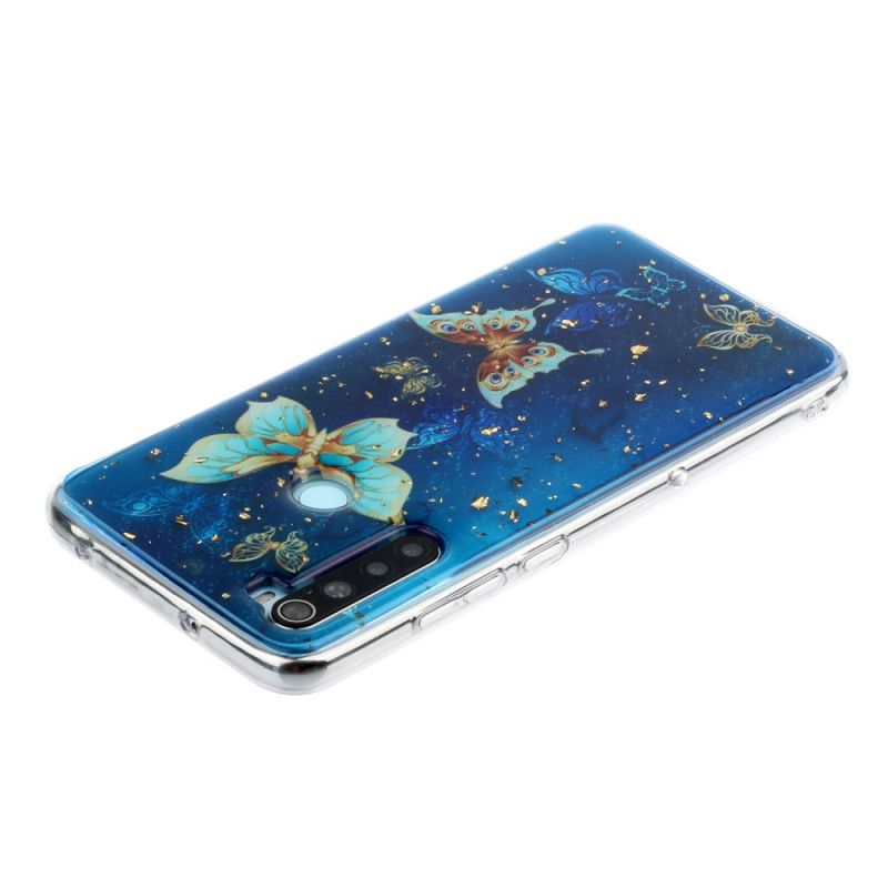Hülle Xiaomi Redmi Note 8 Handyhülle Schmetterlinge Und Glitzer