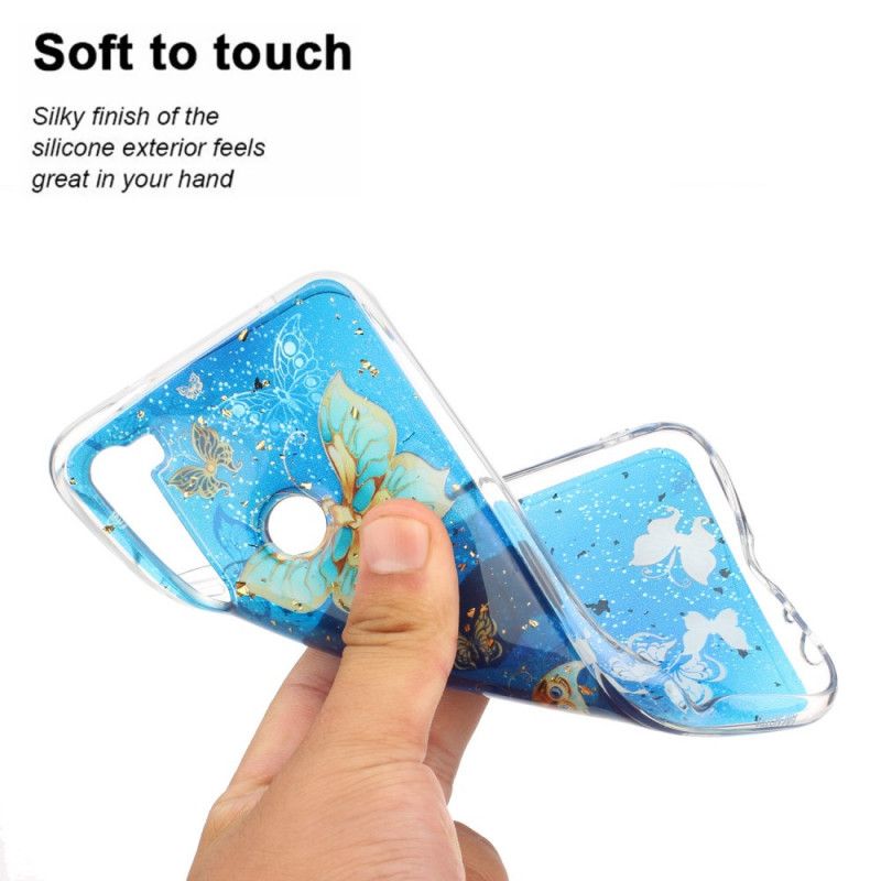 Hülle Xiaomi Redmi Note 8 Handyhülle Schmetterlinge Und Glitzer