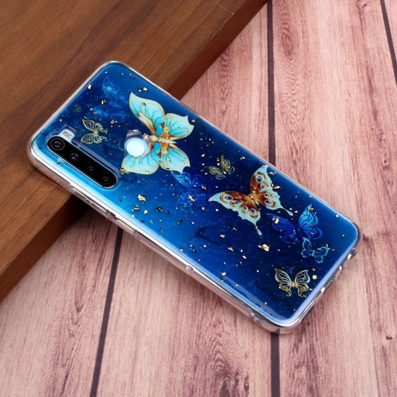 Hülle Xiaomi Redmi Note 8 Handyhülle Schmetterlinge Und Glitzer