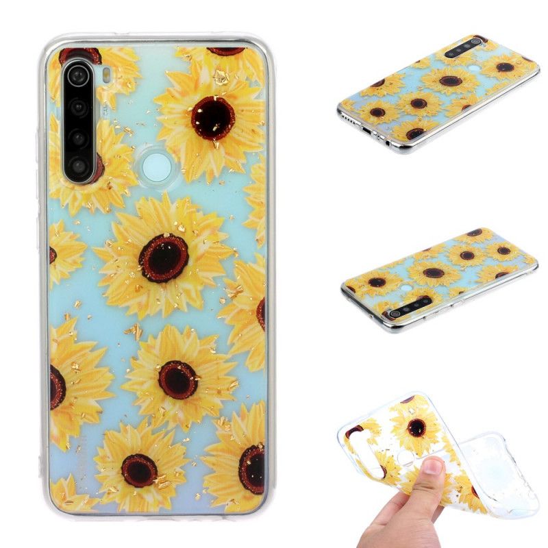 Hülle Xiaomi Redmi Note 8 Mehrere Sonnenblumen