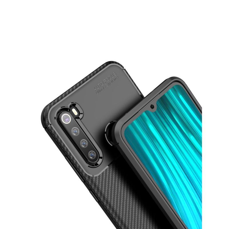 Hülle Xiaomi Redmi Note 8 Schwarz Flexible Kohlefasertextur