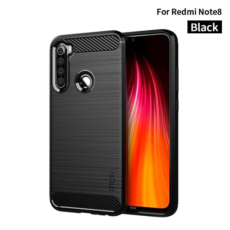 Hülle Xiaomi Redmi Note 8 Schwarz Gebürstete Mofi-Kohlefaser