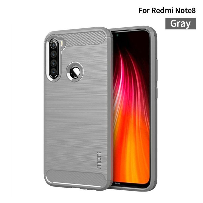 Hülle Xiaomi Redmi Note 8 Schwarz Gebürstete Mofi-Kohlefaser