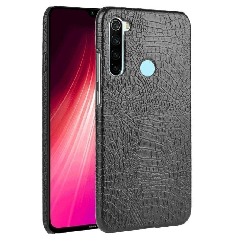 Hülle Xiaomi Redmi Note 8 Schwarz Handyhülle Krokodillederstil