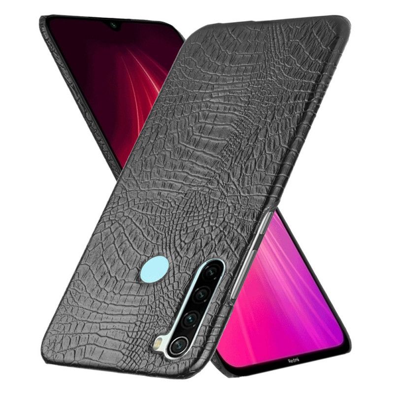 Hülle Xiaomi Redmi Note 8 Schwarz Handyhülle Krokodillederstil