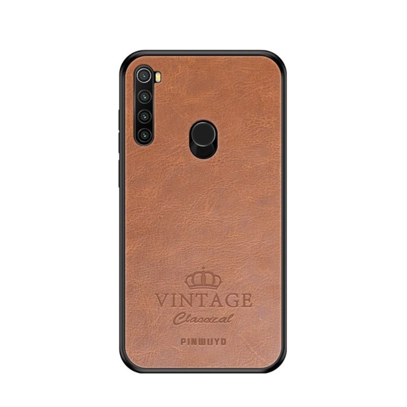 Hülle Xiaomi Redmi Note 8 Schwarz Vintage Pinwuyo Ledereffekt