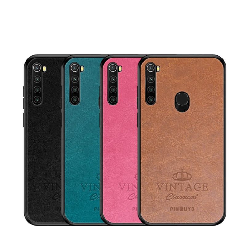 Hülle Xiaomi Redmi Note 8 Schwarz Vintage Pinwuyo Ledereffekt