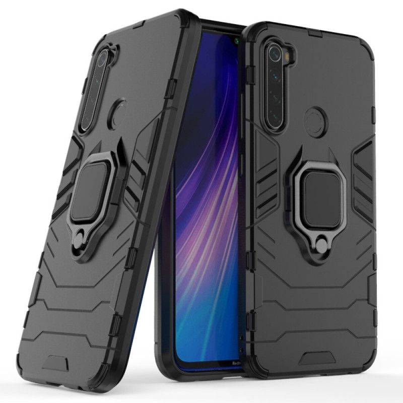 Hülle Xiaomi Redmi Note 8 Schwarz Widerstandsfähiger Ring