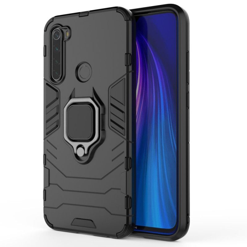 Hülle Xiaomi Redmi Note 8 Schwarz Widerstandsfähiger Ring