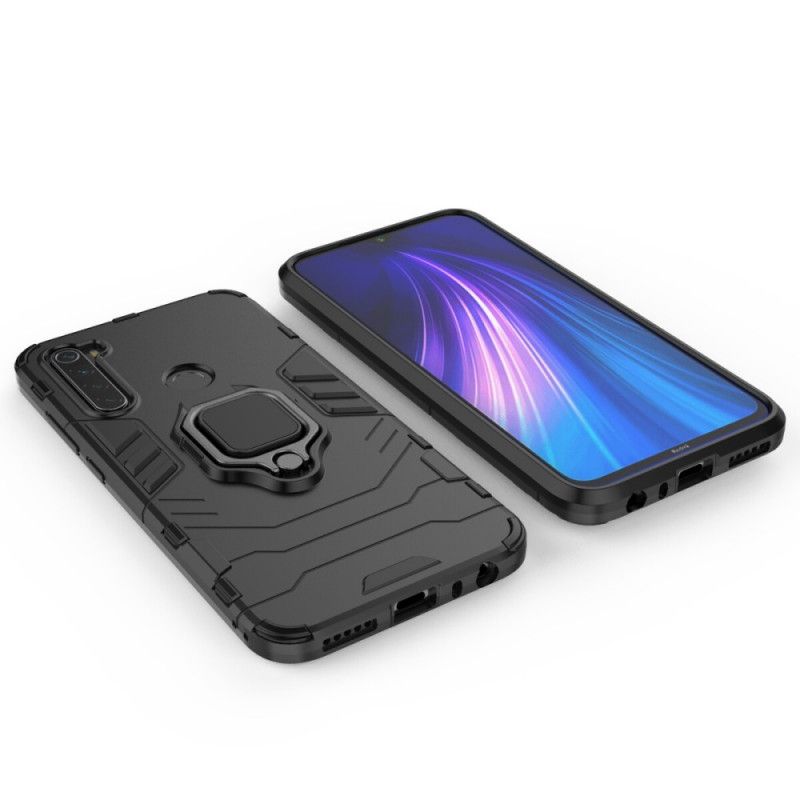 Hülle Xiaomi Redmi Note 8 Schwarz Widerstandsfähiger Ring