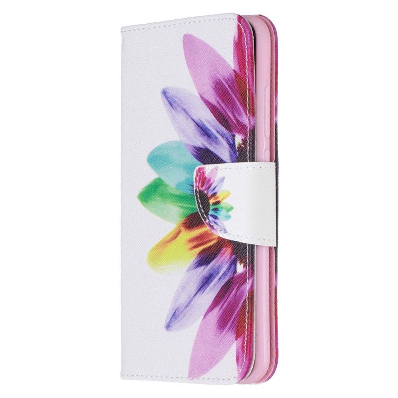 Lederhüllen Xiaomi Redmi Note 8 Handyhülle Aquarellblume