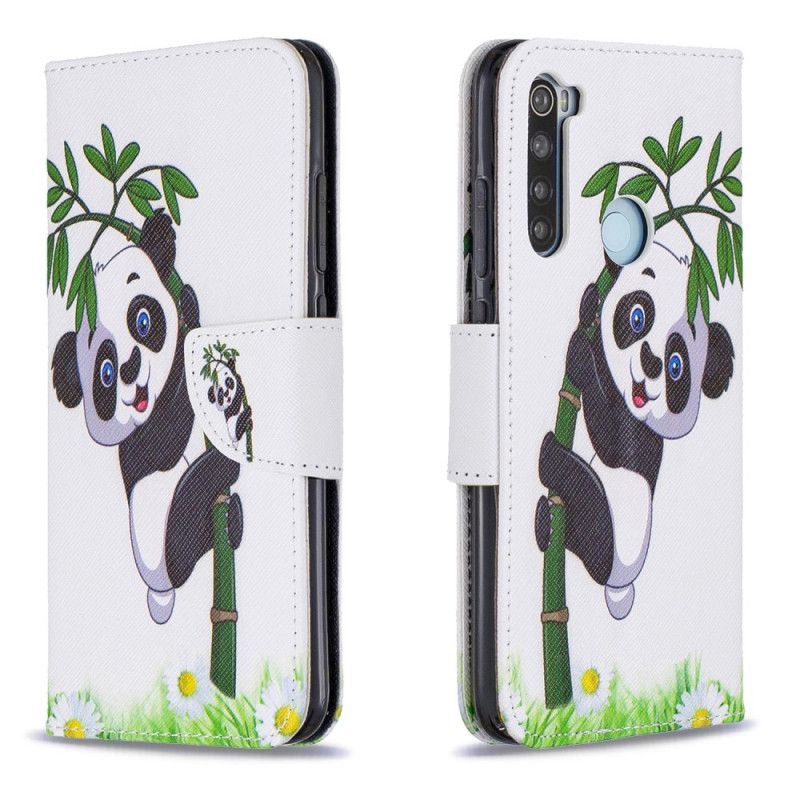 Lederhüllen Xiaomi Redmi Note 8 Panda Auf Bambus