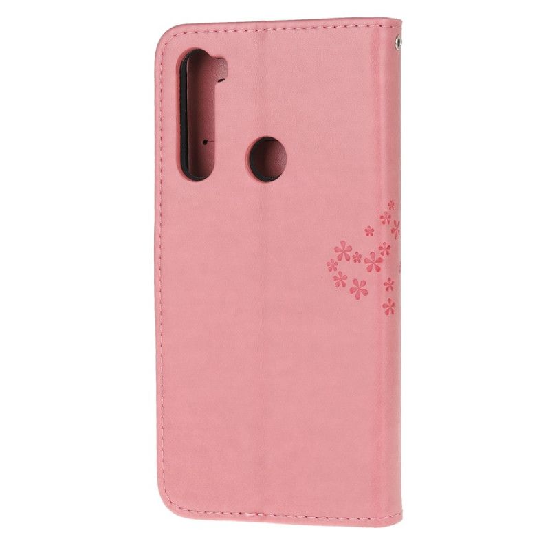 Lederhüllen Xiaomi Redmi Note 8 Pink Baum- Und Tanga-Eulen