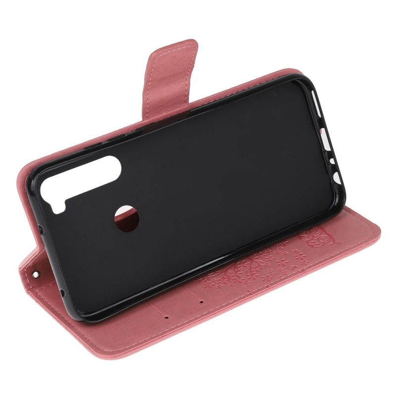 Lederhüllen Xiaomi Redmi Note 8 Pink Baum- Und Tanga-Eulen
