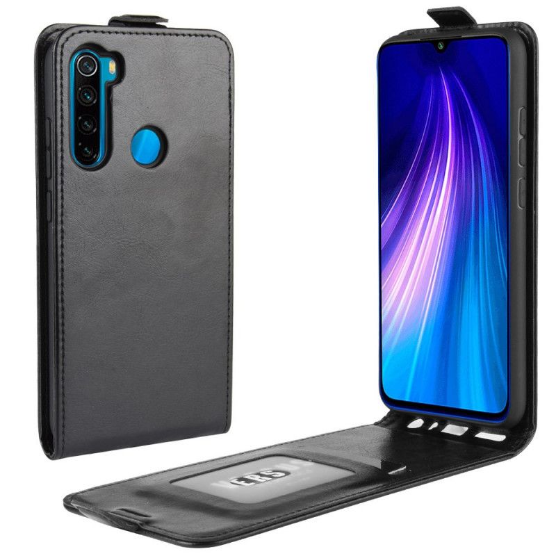 Lederhüllen Xiaomi Redmi Note 8 Schwarz Faltbarer Ledereffekt