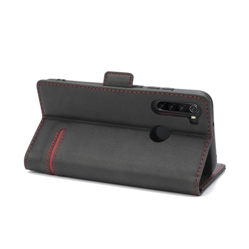 Lederhüllen Xiaomi Redmi Note 8 Schwarz Feine Linie Doppelklappe