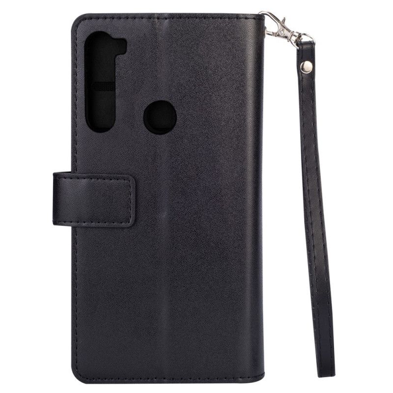 Lederhüllen Xiaomi Redmi Note 8 Schwarz Geldbörse Mit Riemen