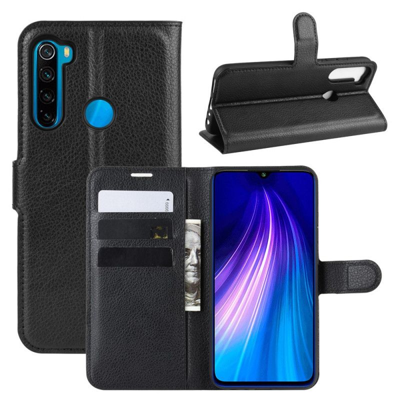 Lederhüllen Xiaomi Redmi Note 8 Schwarz Handyhülle Klassisch