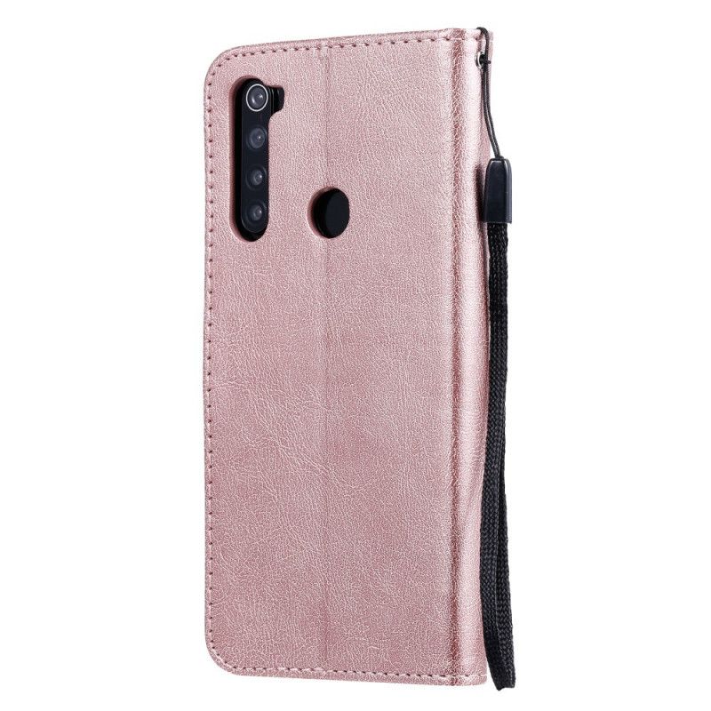 Lederhüllen Xiaomi Redmi Note 8 Schwarz Handyhülle Ledereffekt Mit Riemen