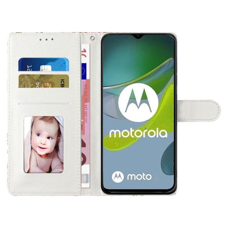 Flip Case Für Moto G73 5G Mit Kordel Marmorstreifen-variation