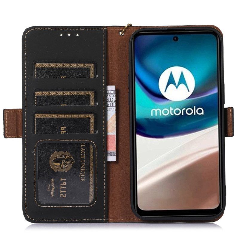 Lederhüllen Für Moto G73 5G Rfid Aus Echtem Leder